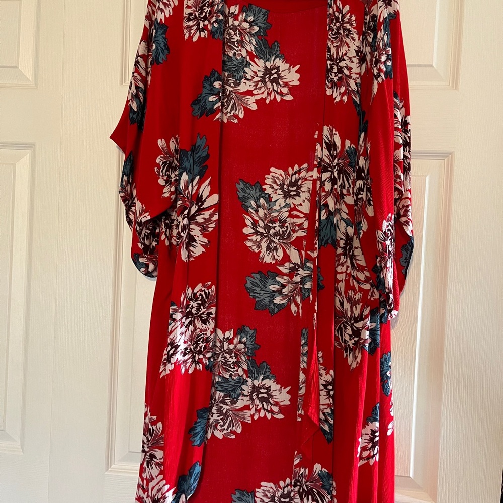 Red Floral Kimono